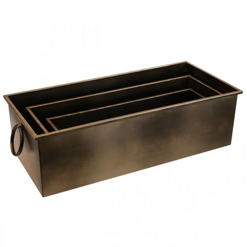 Article Jardinière en métal et laiton 59/53/47 cm Lot de 3