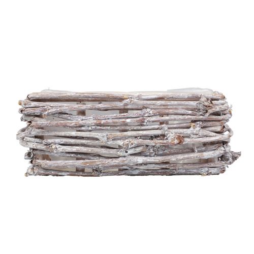 Floristik24 Jardinière à plantes branches lavées en blanc 30×17×12cm