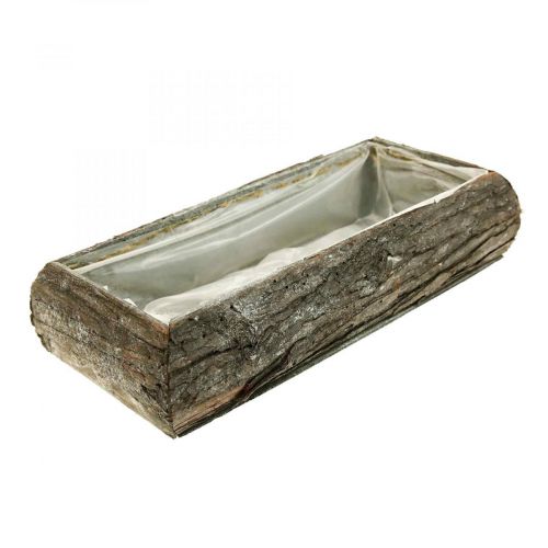 Floristik24 Bac à plantes en bois bol décoratif avec écorce 33×15×7cm