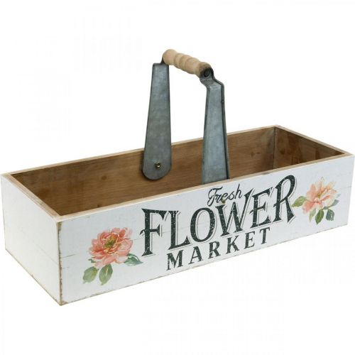 Boîte à plantes, décoration florale, boîte en bois à planter, boîte à fleurs look nostalgique 41,5 × 16 cm