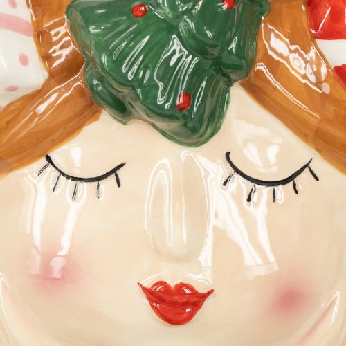 Floristik24 Tête de plante en céramique fille jardinière décorative Noël H17cm