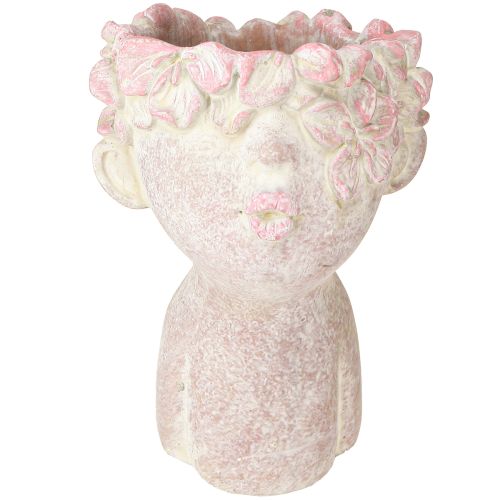 Pot en forme de tête Bouche en cœur Rose 18 cm 3 pièces