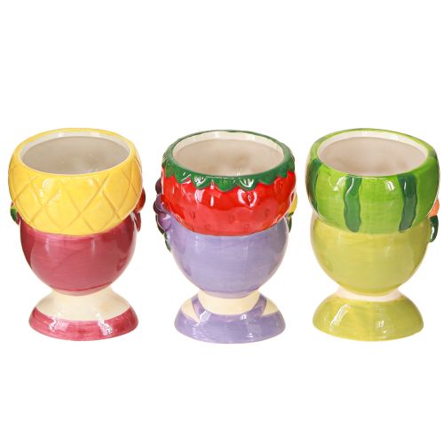Article Tête de fille aux fruits Bac à fleurs Vase Céramique 13,5cm 3pcs