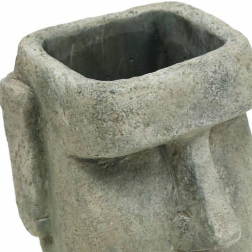 Floristik24 Tête de plante buste Moai gris H28cm