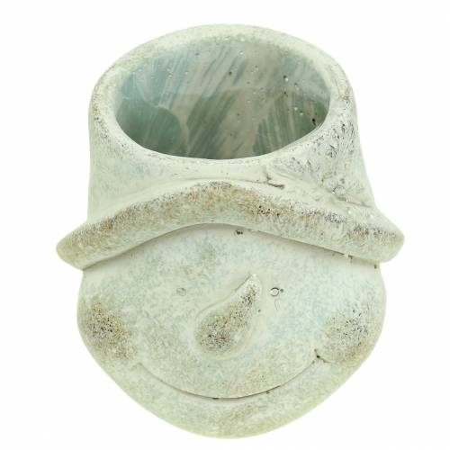 Article Jardinière tête de plante bonhomme de neige Ø11cm H11.5cm 2pcs