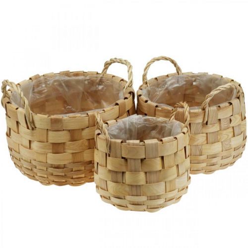 Floristik24 Panier à plantes jardinière panier décoratif nature Ø18/23/29cm lot de 3