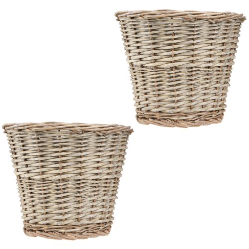 Article Panier à plantes en osier naturel gris-blanc Ø25 H21cm 2pcs