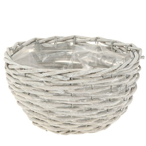 Article Panier à plantes rond en osier blanc-gris Ø30/25/20cm lot de 3