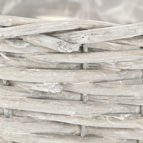 Article Panier à plantes rond en osier blanc-gris Ø30/25/20cm lot de 3