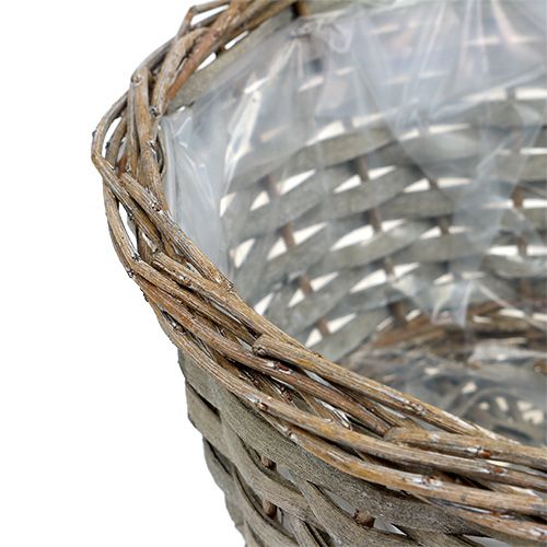 Floristik24 Panier à plantes gris Ø25cm H14cm 1pc