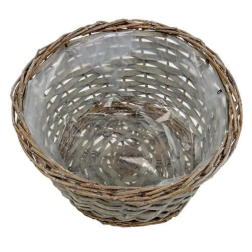 Floristik24 Panier à plantes gris Ø25cm H14cm 1pc