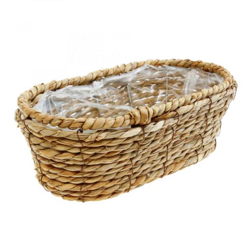 Floristik24 Panier à plantes corbeille en jonc de mer panier décoratif ovale 32×19×12cm