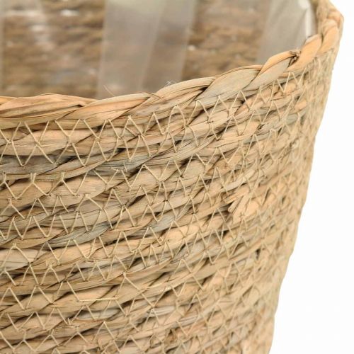 Panier à plantes jardinière corbeille en jonc de mer déco nature Ø23cm H20cm