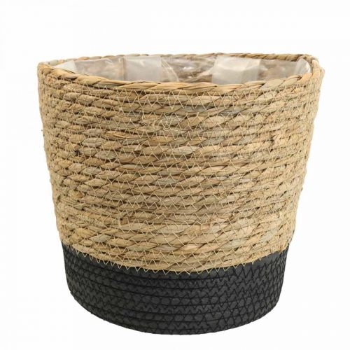 Panier à plantes jardinière corbeille en jonc de mer déco nature Ø23cm H20cm