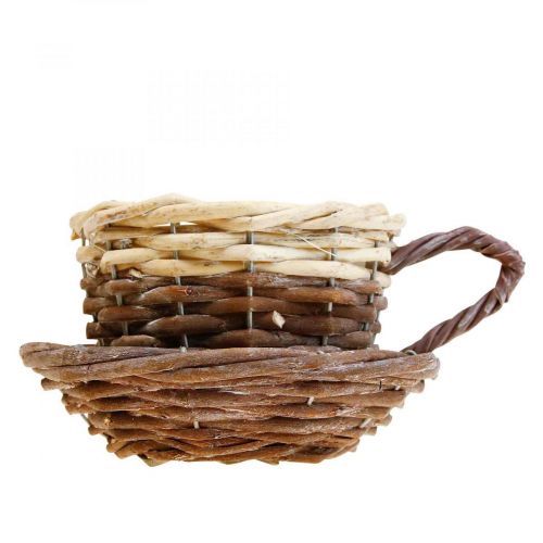 Floristik24 Panier à plantes tressé, coupe à plantes avec soucoupe Ø16cm