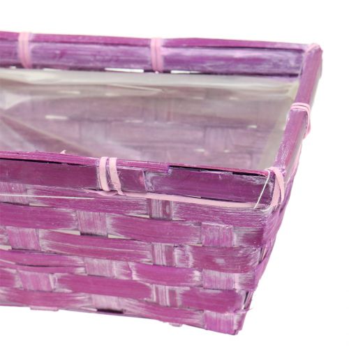 Article Panier à chips carré violet/blanc/rose 8 pcs
