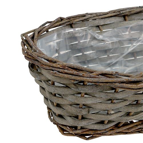 Floristik24 Panier à plantes ovale gris 30cm x 15cm x 10cm 1p