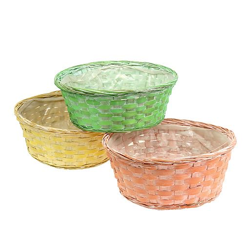 Floristik24 Panier à plantes rond Ø25cm orange, jaune, vert 6 pcs