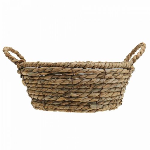 Floristik24 Panier à plantes corbeille en jonc de mer avec anses décoration de table Ø30cm H11cm