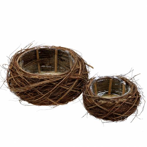 Floristik24 Panier à plantes vigne et brindilles naturel Ø37/28cm, lot de 2