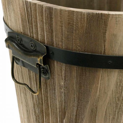 Floristik24 Jardinière ovale en bois avec poignées style country 40 × 25 × 30cm