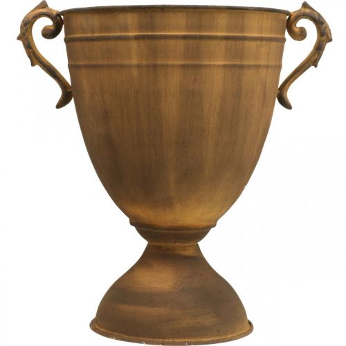 Cache-pot aspect rouille coupe vase métal Ø22,5cm H32,5cm | Floristik24.be