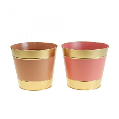 Floristik24 Jardinière cache-pot en métal Ø17cm H14.5cm 4pcs