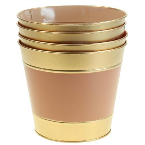 Article Jardinière cache-pot en métal Ø26cm H22cm 4pcs