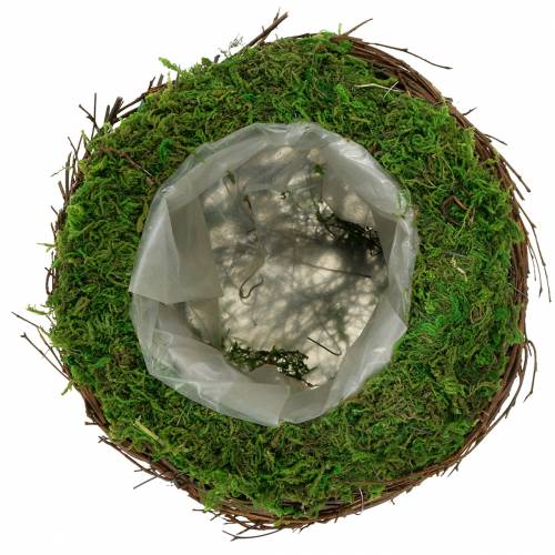 Jardinière rotin, mousse Ø16cm H11cm