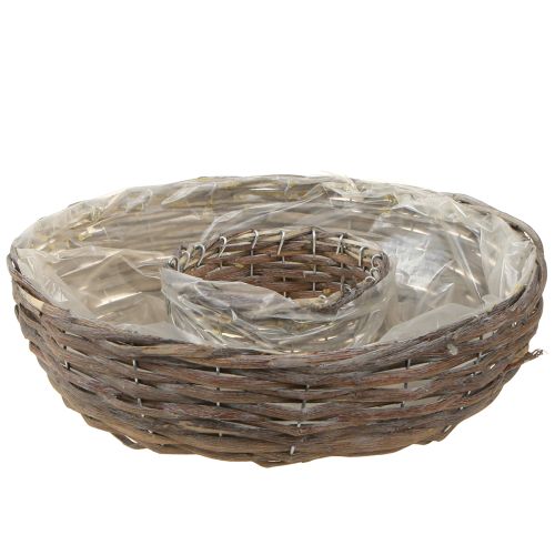 Floristik24 Anneaux pour plantes Bois Rotin Naturel Gris Ø40/45cm Lot de 2