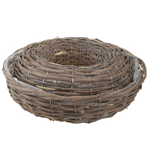 Article Anneaux pour plantes en rotin de bois, gris naturel, Ø40/45cm, lot de 2.