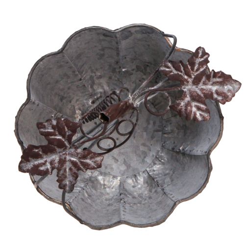 Article Bol à plantes métal citrouille pot décoratif zinc Ø21/30cm lot de 2 pièces
