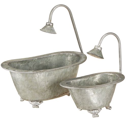 Floristik24 Mini baignoire en métal pour plantes 22,5 cm/27,5 cm Lot de 2
