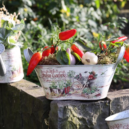 Article Jardinière ovale en métal Fresh Garden 34,5 x 14 x 15,5 cm