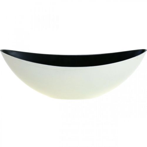 Floristik24 Bol à plantes bol décoratif ovale Jardinière blanc crème 39×12×13cm