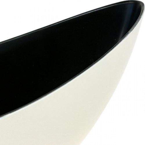 Floristik24 Bol à plantes bol décoratif ovale Jardinière blanc crème 39×12×13cm
