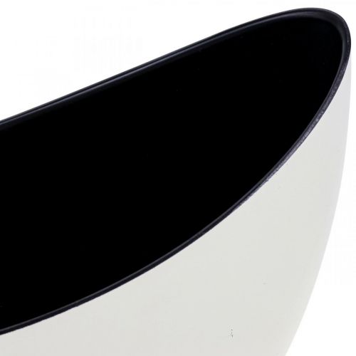 Floristik24 Bol à plantes bol décoratif ovale Jardinière blanc crème 24×10×15cm