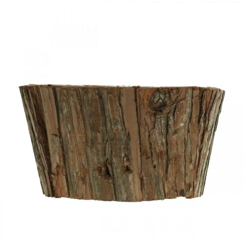 Floristik24 Coupe à plantes, jardinière, coupe à fleurs, décoration écorce d&#39;arbre Ø17cm H9cm