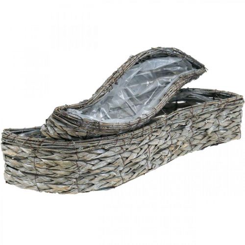 Bol à plantes, bac à plantes gris 48,5/31,5 cm lot de 2