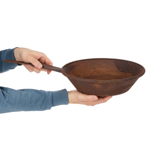 Plateau de plantation, bac couleur rouille avec poignée, jardinière en métal, Ø31cm | Floristik24.be