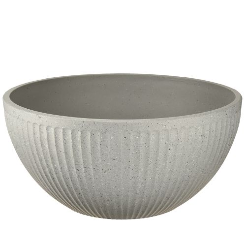 Jardinière en plastique gris chiné, Ø35cm, H16,5cm
