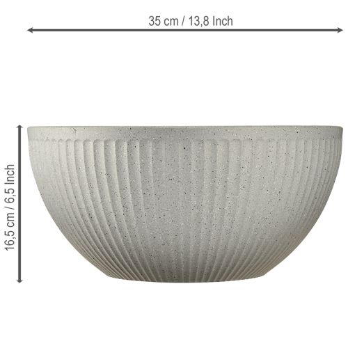 Article Jardinière en plastique gris chiné, Ø35cm, H16,5cm