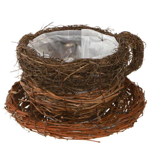 Bol à plantes en paille vignes marron naturel Ø20cm 2pcs