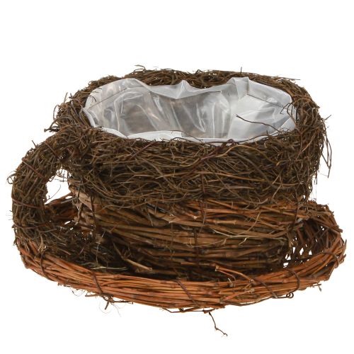 Article Bol à plantes en paille vignes marron naturel Ø20cm 2pcs