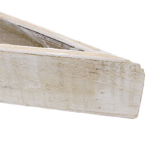 Floristik24 Jardinière en bois blanc 79cm x 14cm x 7,5cm