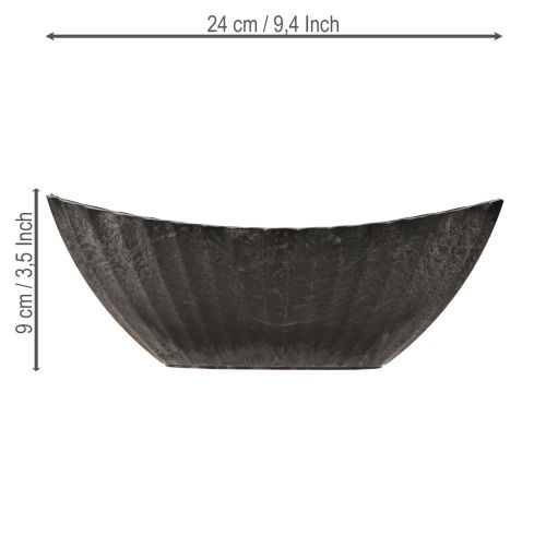Floristik24 Jardinière avec rainures, bateau de plantation, anthracite, 24 cm
