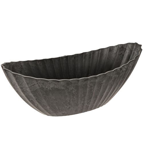 Floristik24 Jardinière à rainures ovale bateau anthracite 36cm