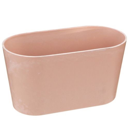 Article Bol à plantes ovale décoratif en plastique rose marron 20×10×11cm 3pcs
