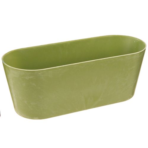 Article Bol à plantes ovale vert en plastique 27×11×10cm 3pcs