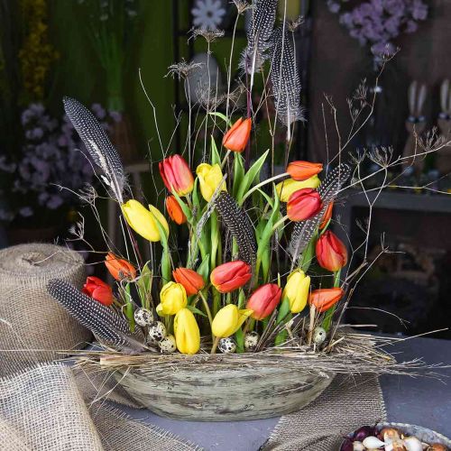 Floristik24 Jardinière ovale béton aspect bois marron clair 37×11,5cm H10cm
